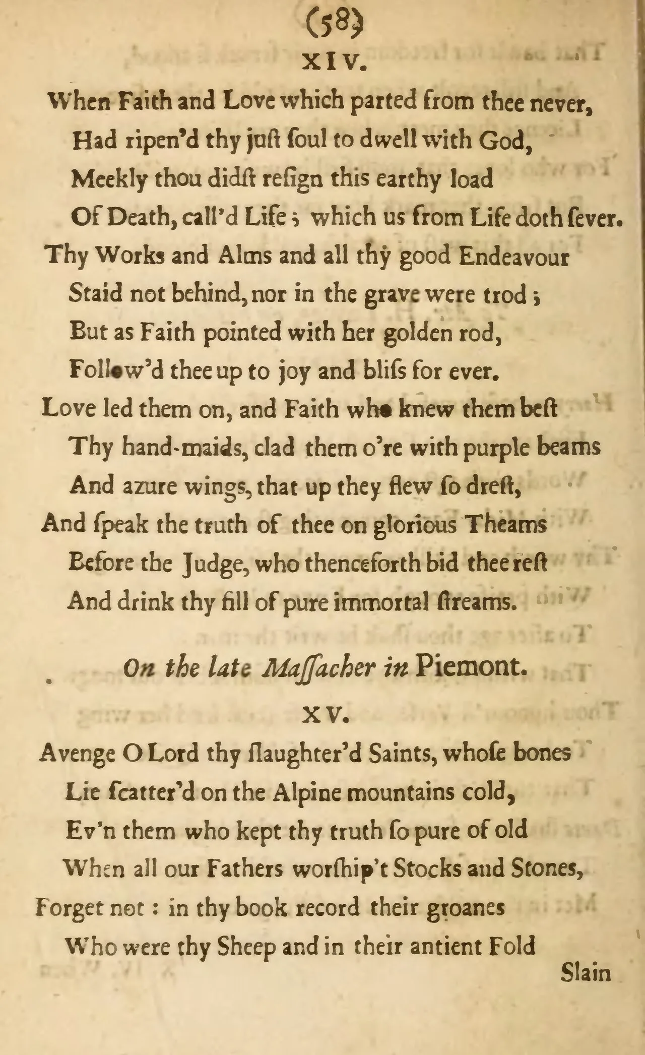 John Milton, Poems, &c. upon Several Occasions, Londres, 1673, p. 58: o soneto XV · Domínio público (`File:Poems, etc. upon several occasions - Milton - 1673.djvu`, página 74).