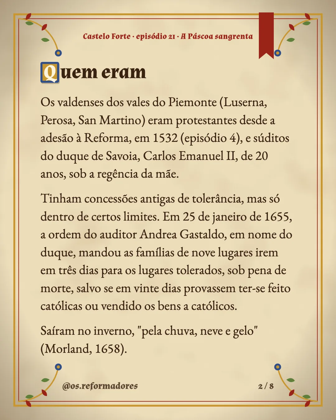 Cartão 2 do resumo de A Páscoa sangrenta