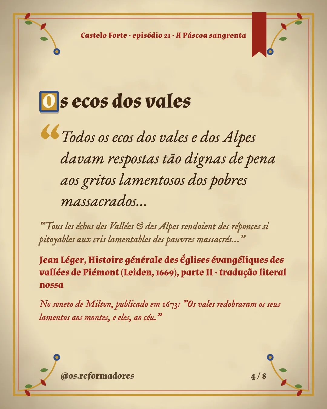 Cartão 4 do resumo de A Páscoa sangrenta