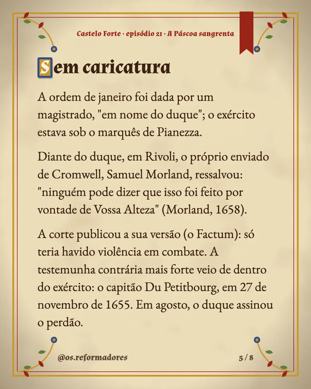 Cartão 5 do resumo de A Páscoa sangrenta
