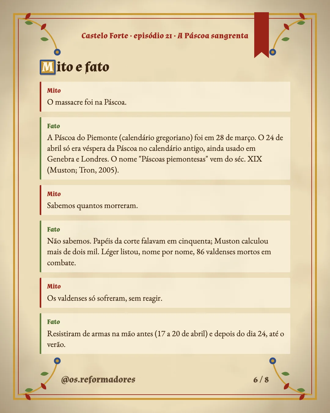 Cartão 6 do resumo de A Páscoa sangrenta