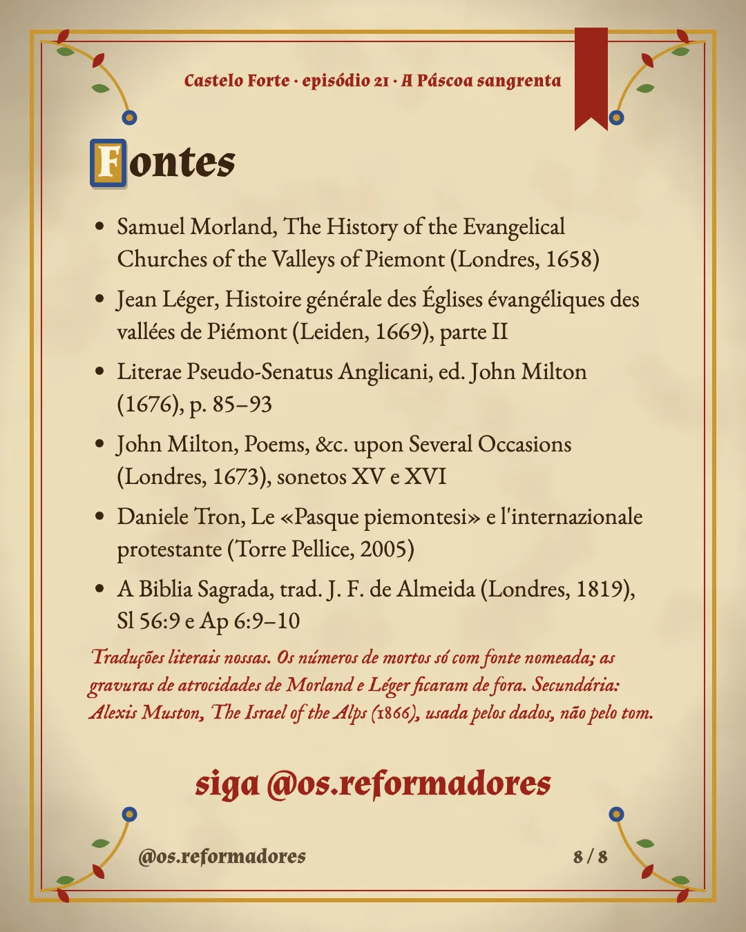 Cartão 8 do resumo de A Páscoa sangrenta