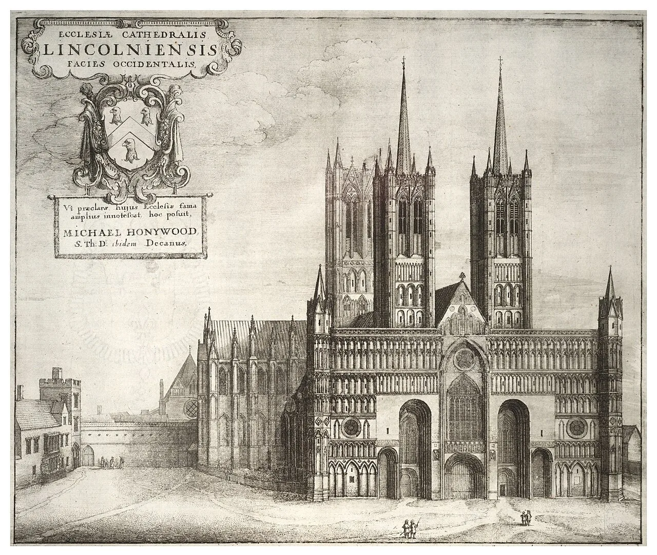 A catedral de Lincoln. Wenceslaus Hollar, séc. XVII · Univ. de Toronto · Domínio público.