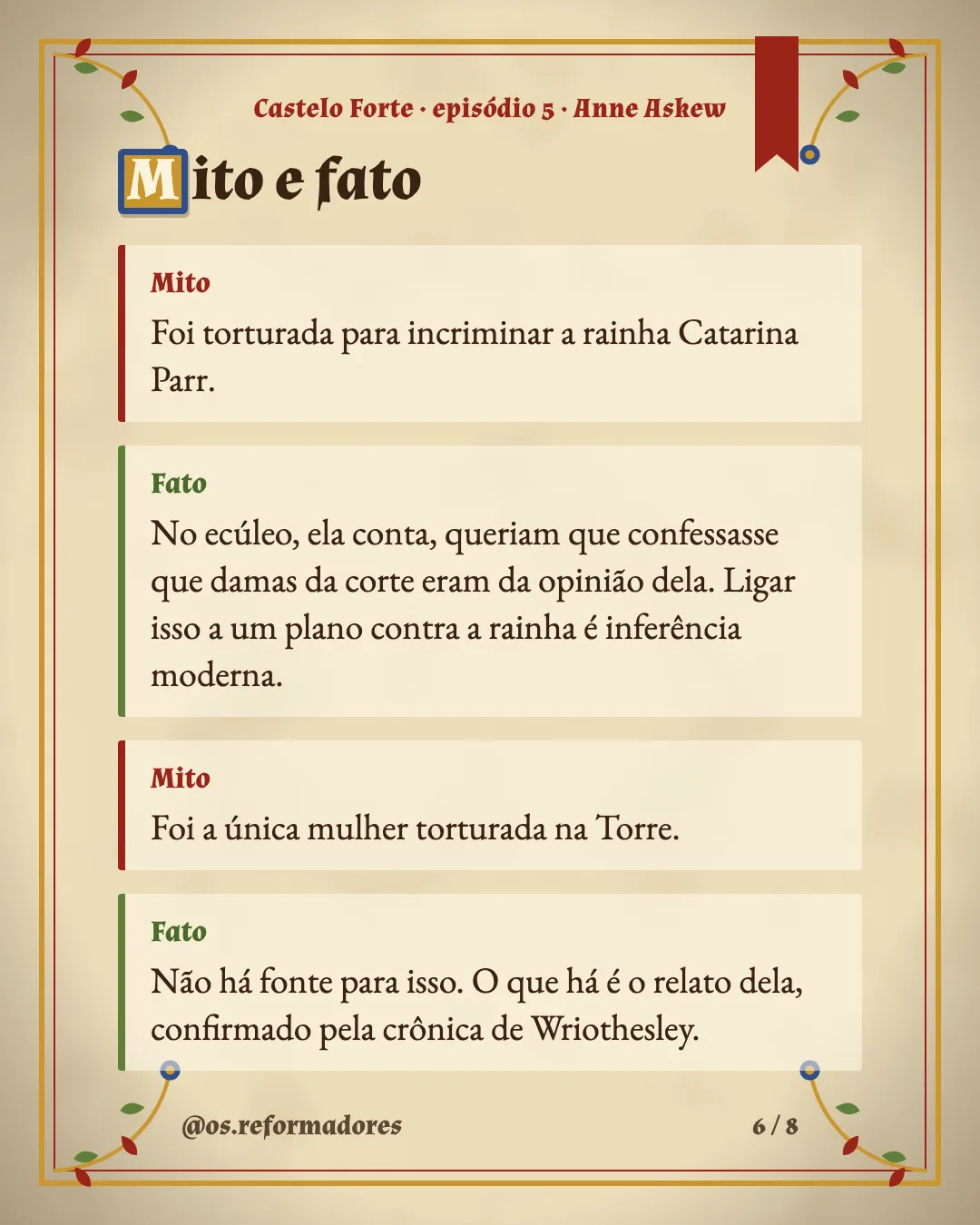 Cartão 6 do resumo de Anne Askew