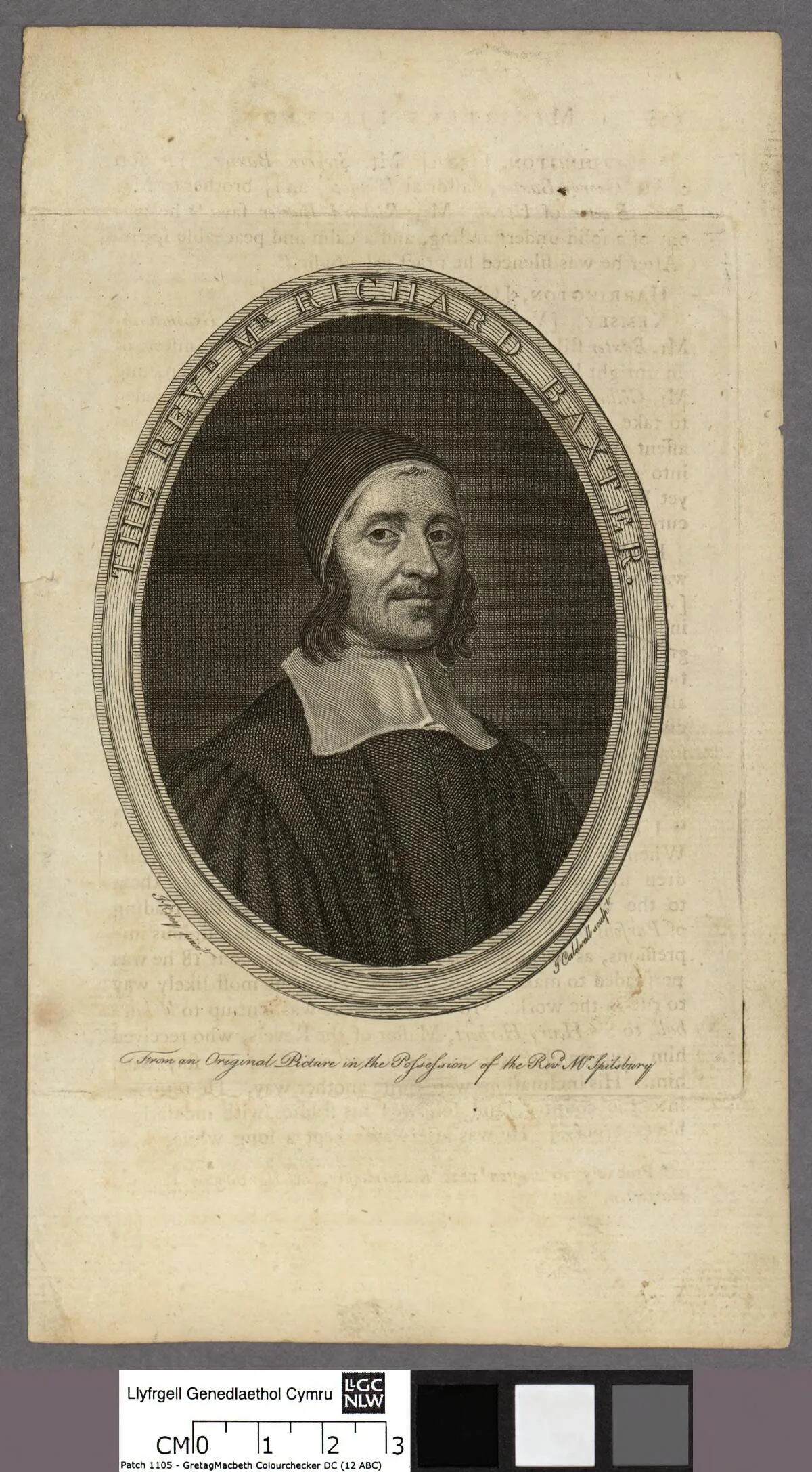 James Caldwall, Richard Baxter, gravura, séc. XVIII · National Library of Wales · Domínio público (`File:Portrait of Revd. Mr. Richard Baxter (4673203).jpg`).