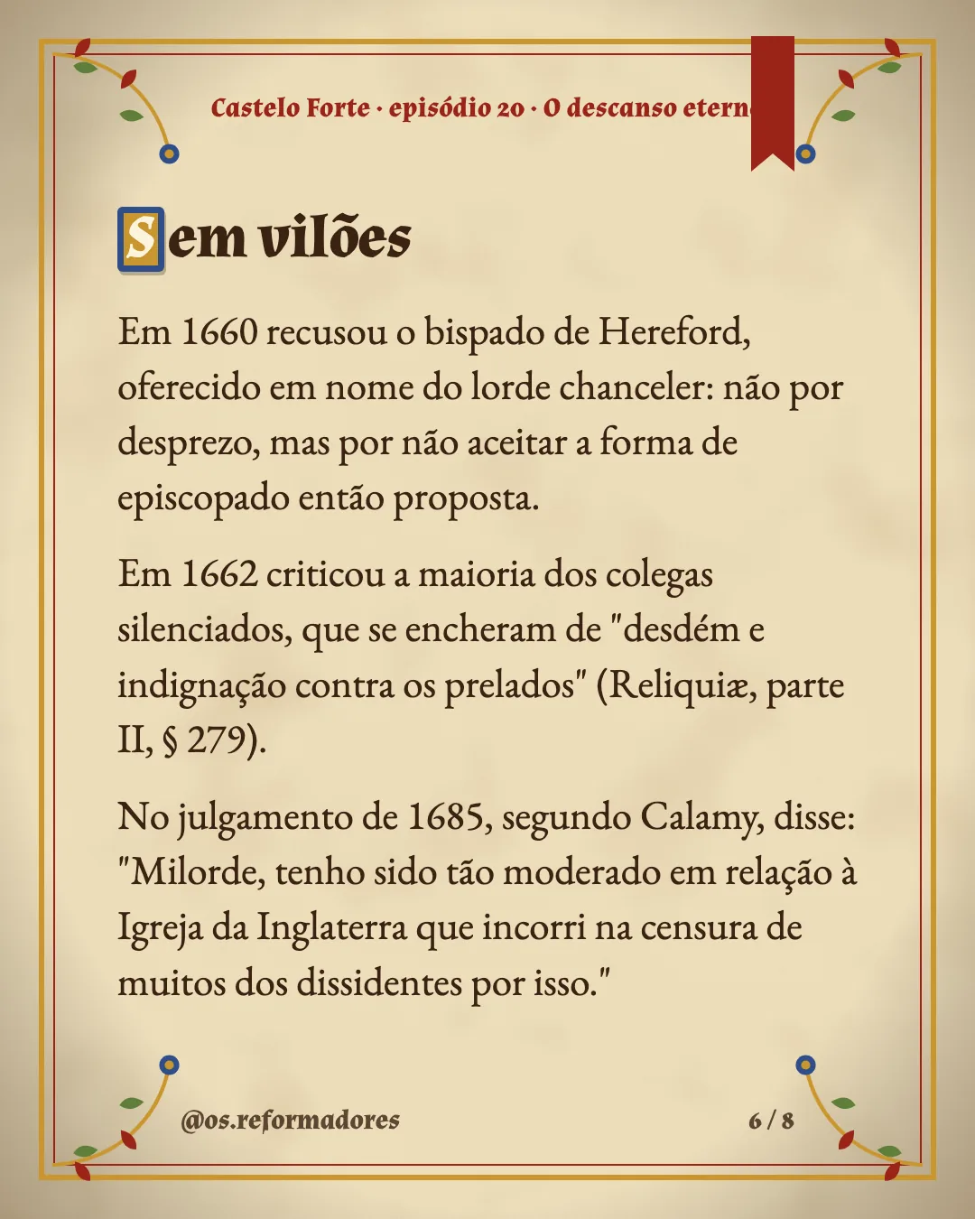Cartão 6 do resumo de O descanso eterno