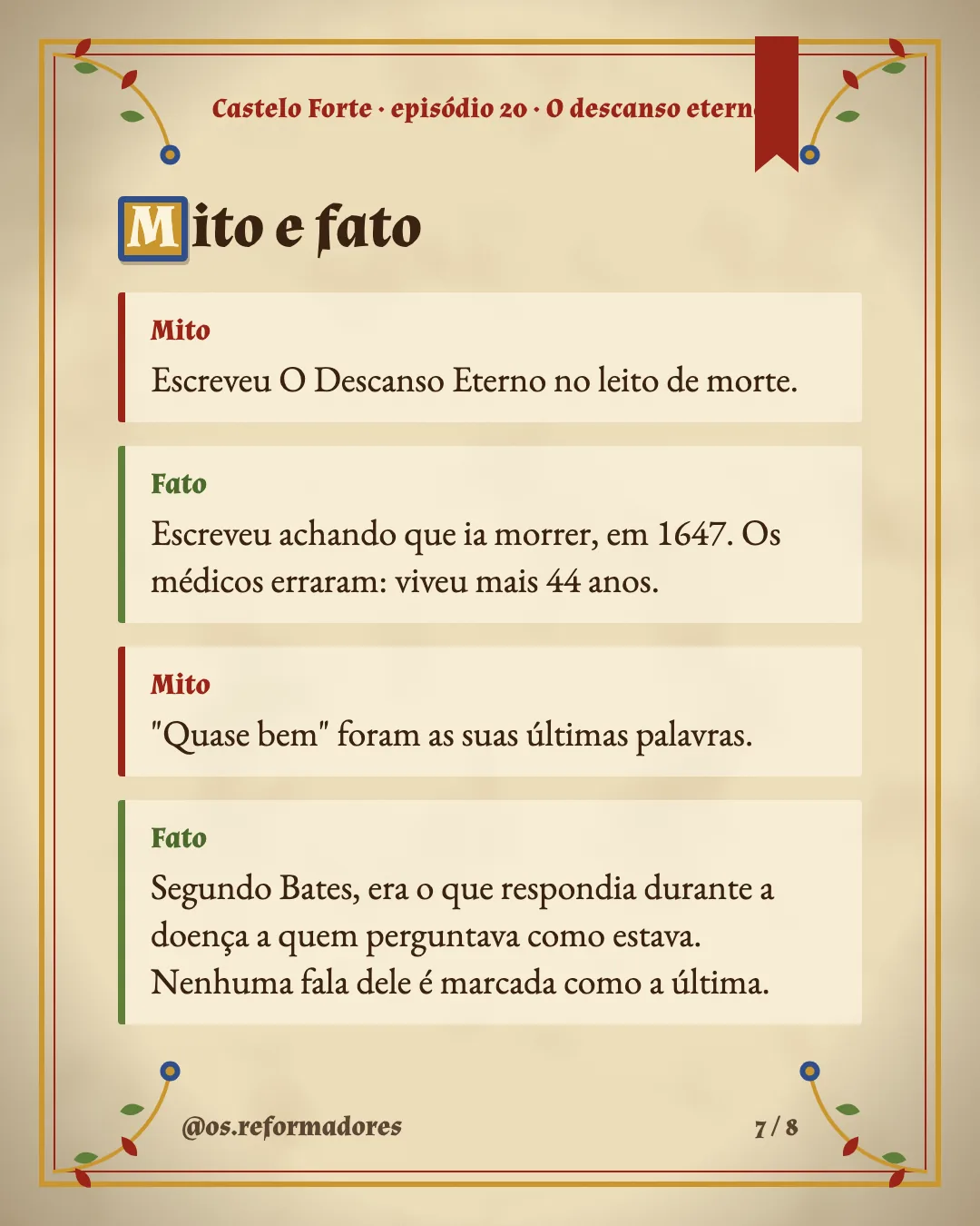 Cartão 7 do resumo de O descanso eterno