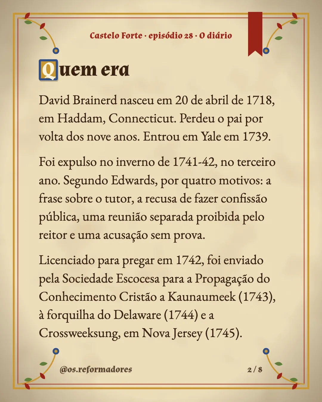 Cartão 2 do resumo de O diário