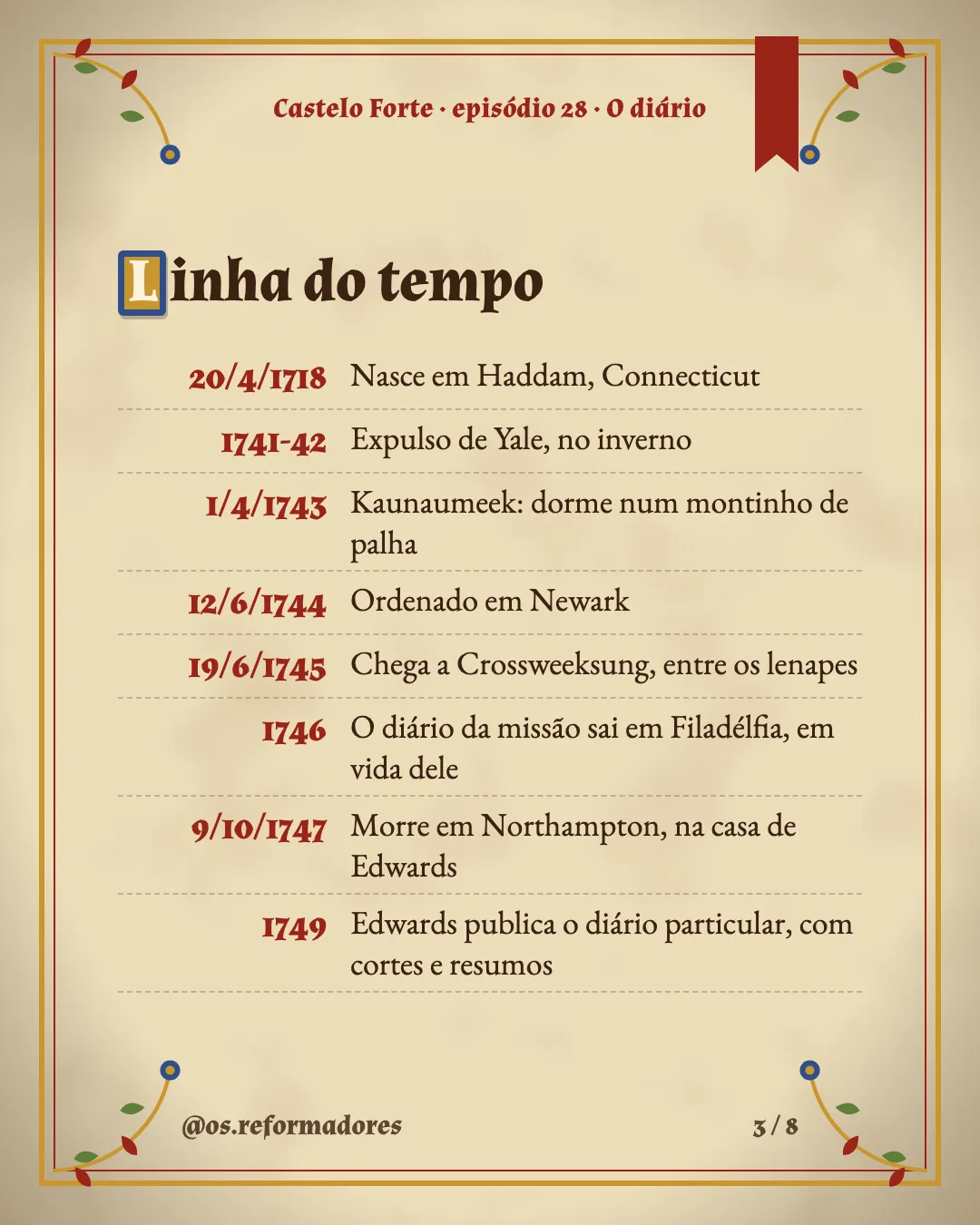 Cartão 3 do resumo de O diário