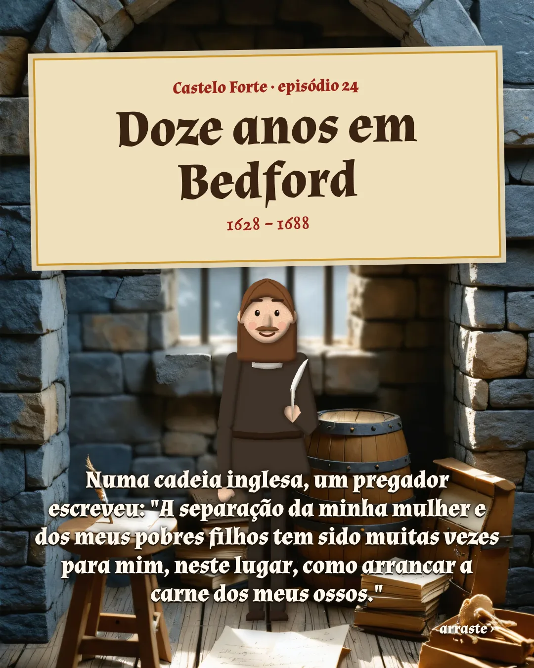 Cartão 1 do resumo de Doze anos em Bedford