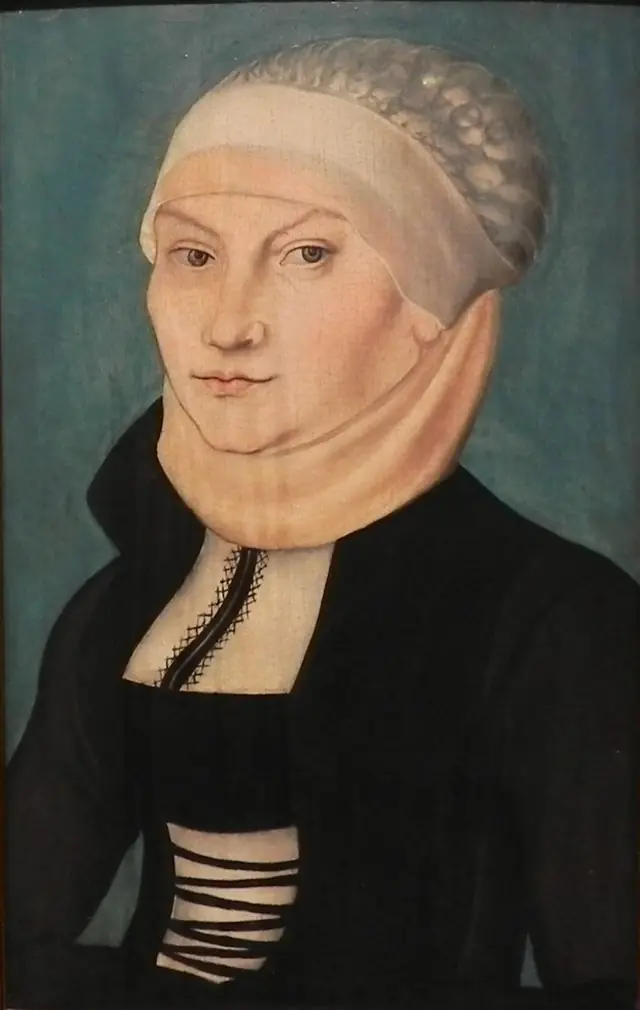 Lucas Cranach, o Velho, Catarina von Bora, 1528. Landesmuseum Hannover. Domínio público.