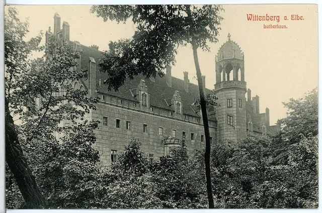 O antigo convento agostiniano de Wittenberg, a casa de Catarina e Lutero. Cartão-postal, Brück & Sohn, 1911. CC0.