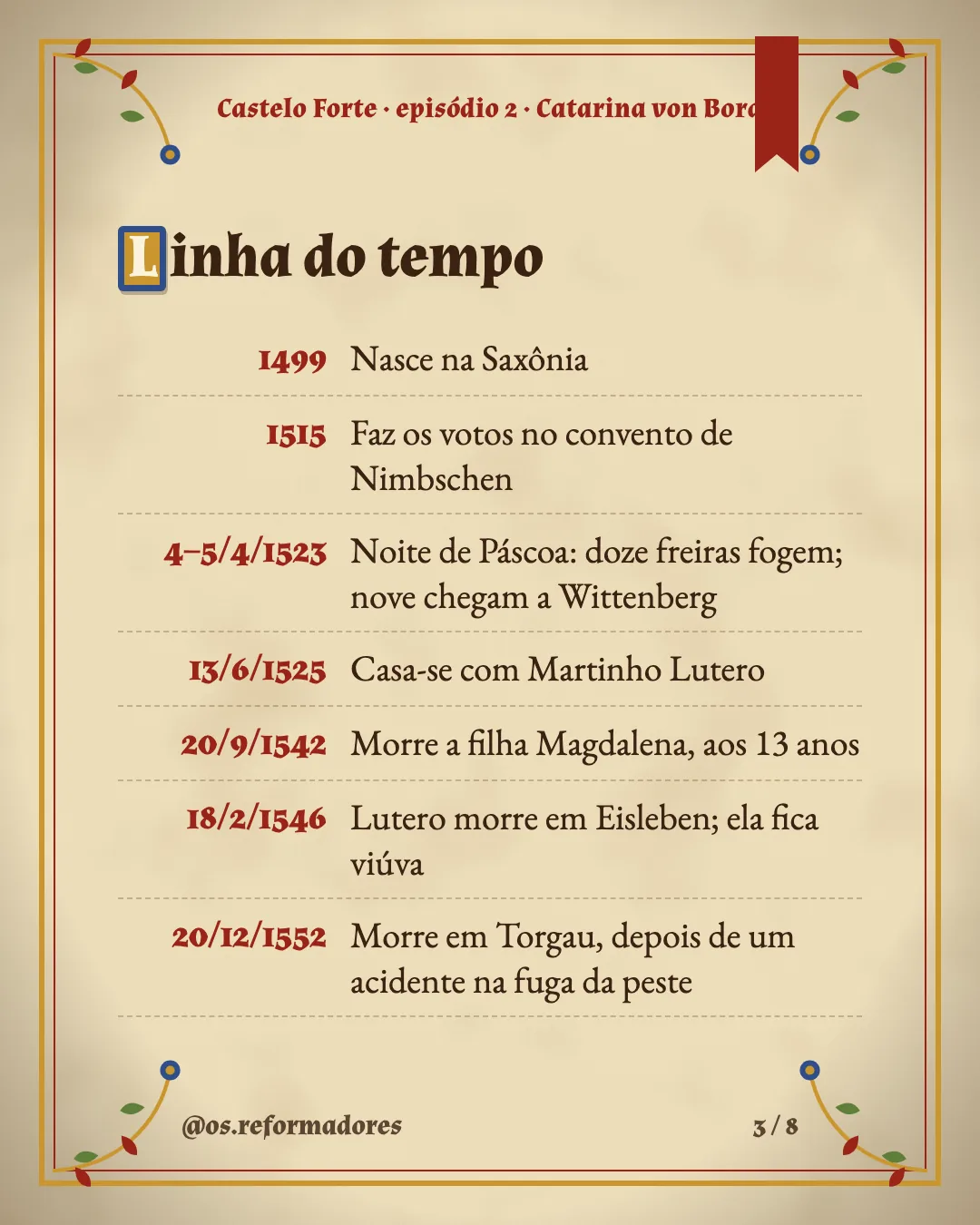 Cartão 3 do resumo de Catarina von Bora