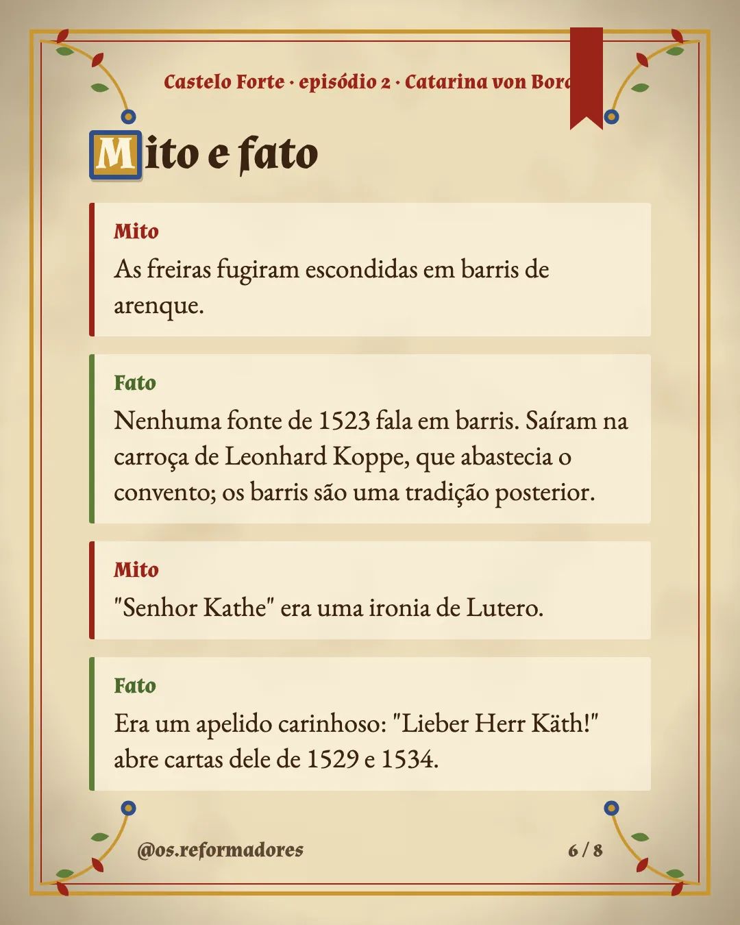 Cartão 6 do resumo de Catarina von Bora