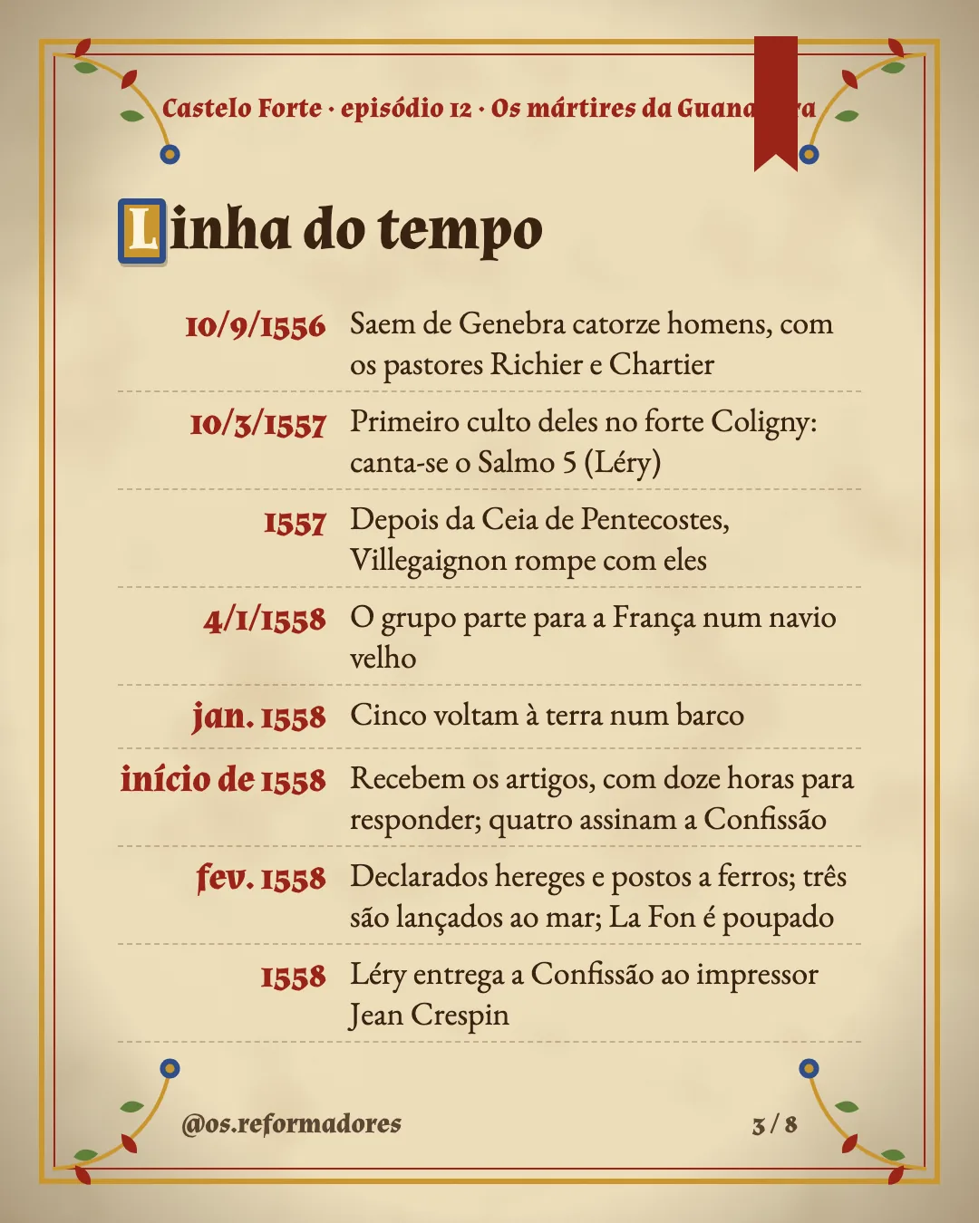Cartão 3 do resumo de Os mártires da Guanabara