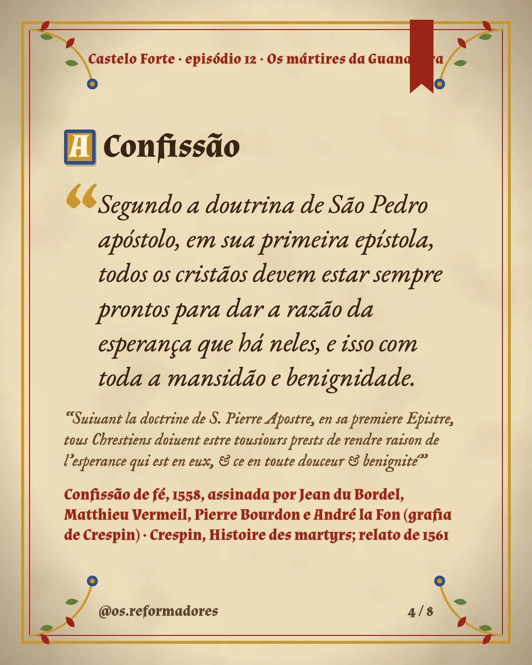 Cartão 4 do resumo de Os mártires da Guanabara