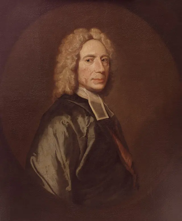 Autor desconhecido, Isaac Watts, retrato a óleo, National Portrait Gallery, Londres · Domínio público. O Commons avisa que a NPG reivindicou direitos sobre a fotografia (Reino Unido); a reserva é a mesma gravura de R. Newton na cópia da NYPL (`File:Isaac Watts, D.D (NYPL Hades-265549-478676).jpg`, 3104 × 4068, domínio público).