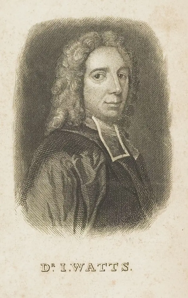 Dr. I. Watts, água-forte, séc. XVIII (KU Leuven) · Domínio público.