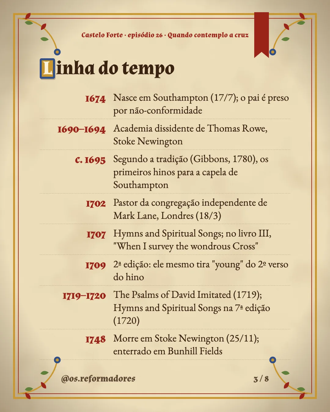 Cartão 3 do resumo de Quando contemplo a cruz