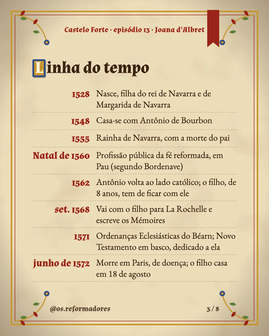 Cartão 3 do resumo de Joana d'Albret