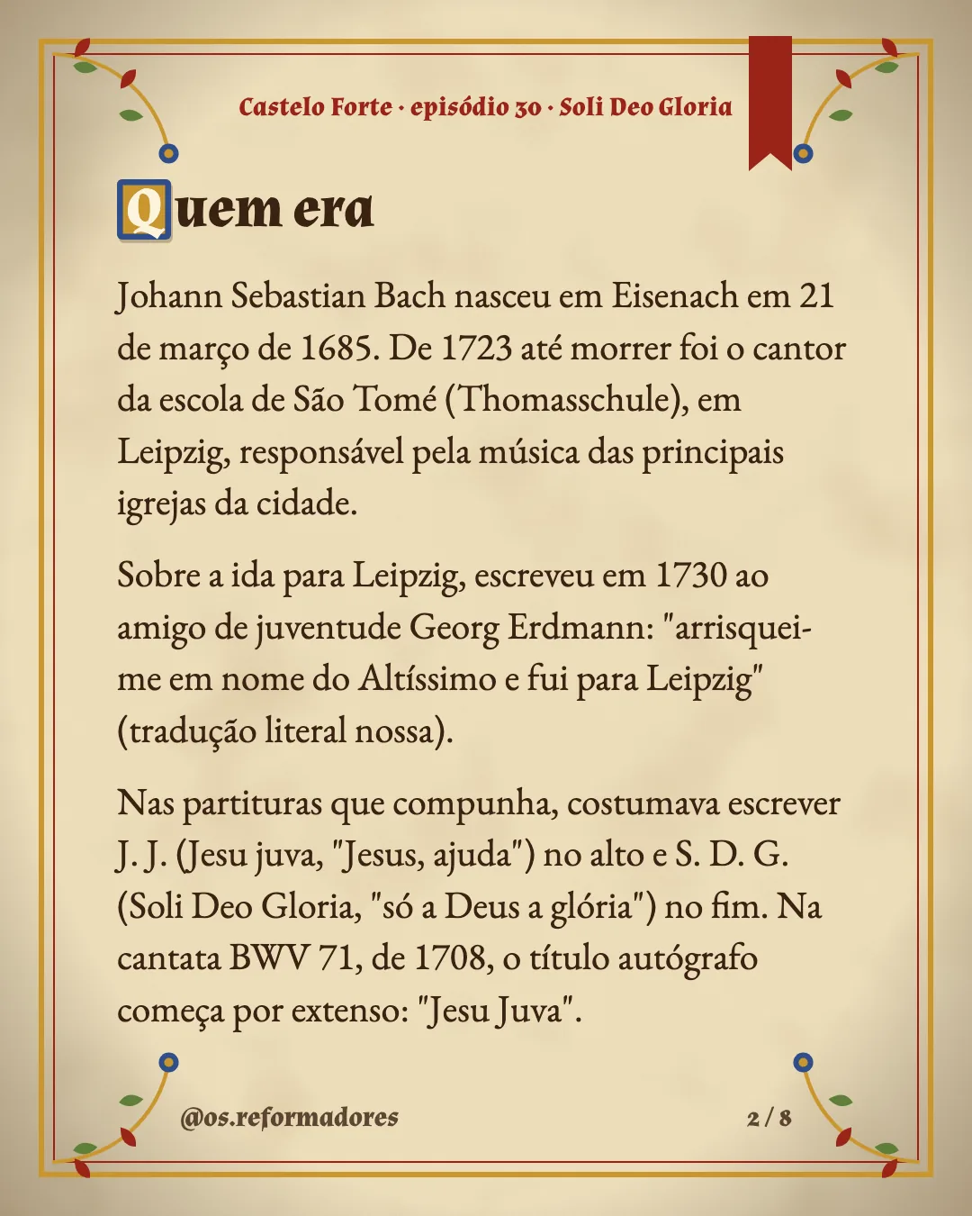 Cartão 2 do resumo de Soli Deo Gloria