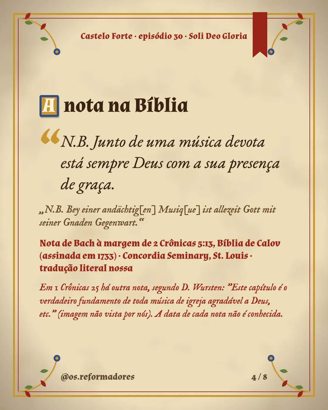 Cartão 4 do resumo de Soli Deo Gloria