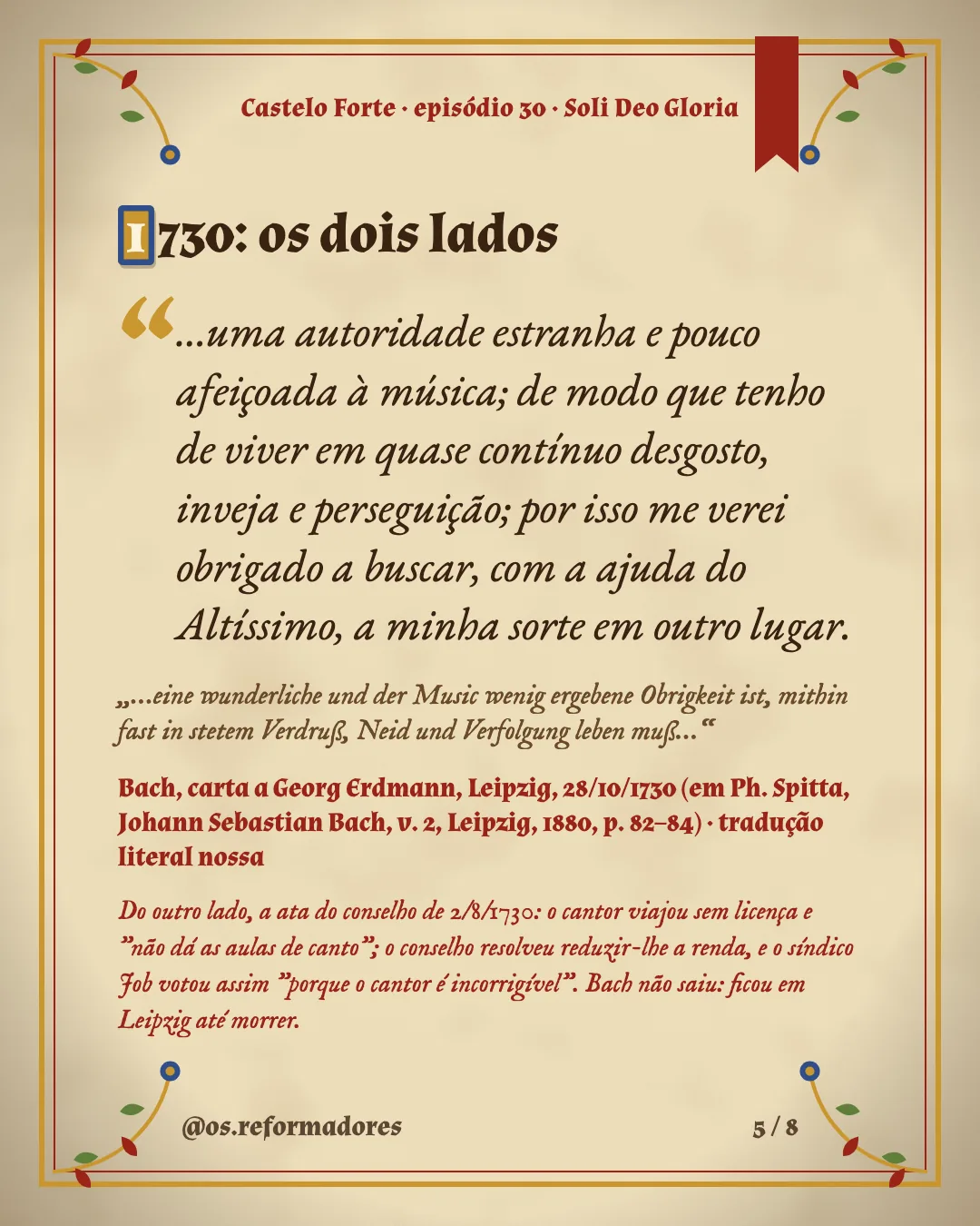 Cartão 5 do resumo de Soli Deo Gloria