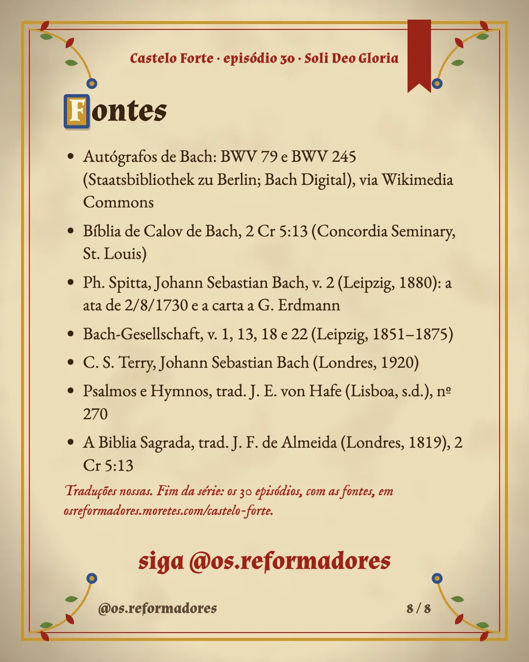 Cartão 8 do resumo de Soli Deo Gloria