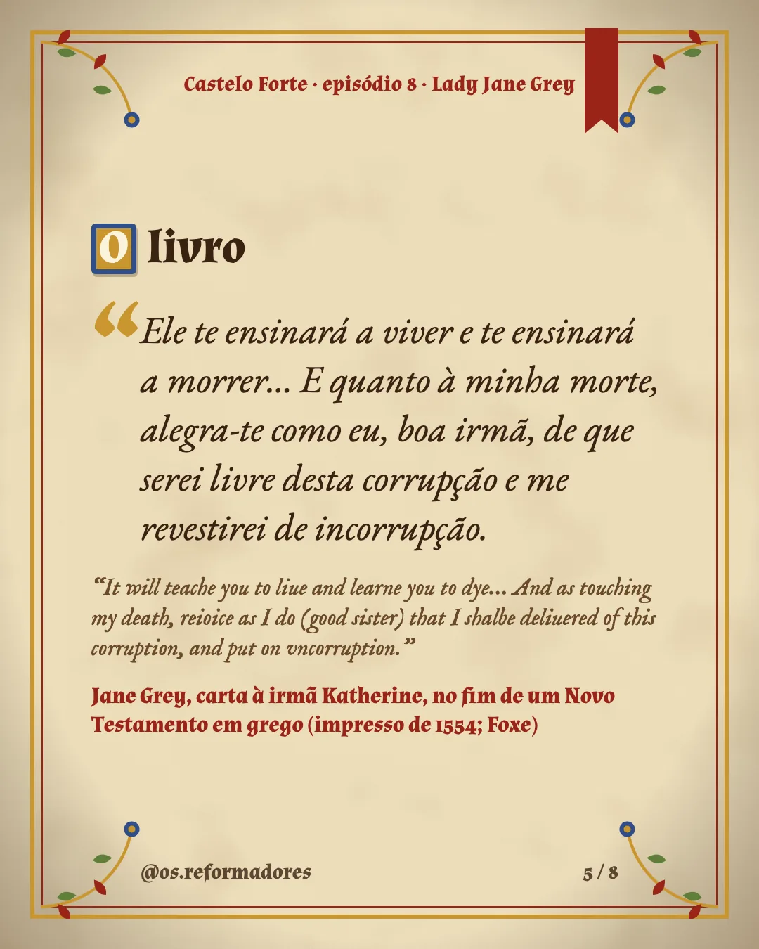 Cartão 5 do resumo de Lady Jane Grey