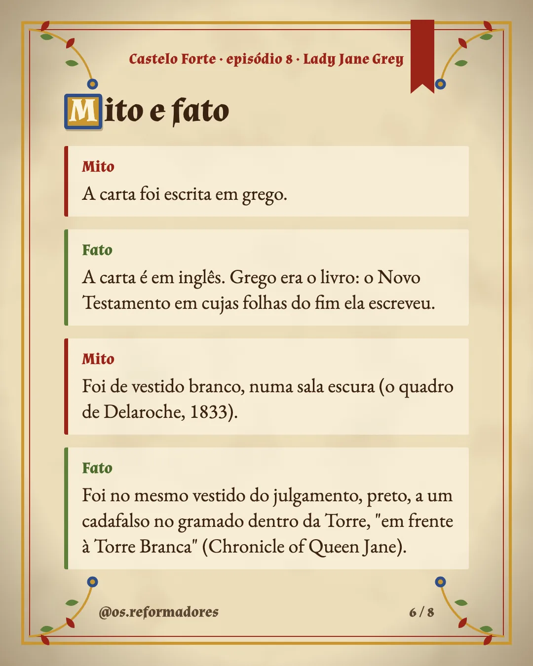 Cartão 6 do resumo de Lady Jane Grey