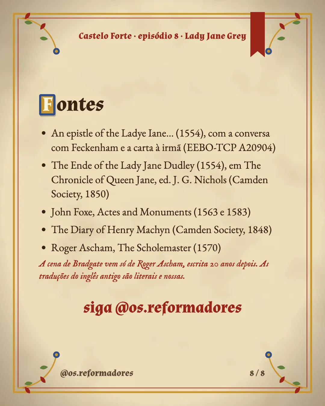 Cartão 8 do resumo de Lady Jane Grey