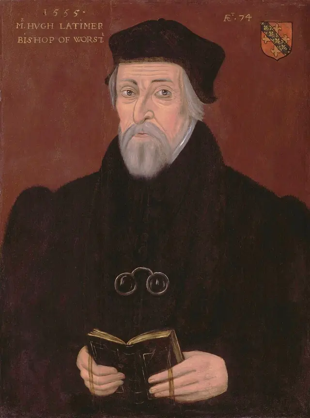 Hugh Latimer, 1555. Pintor desconhecido · National Portrait Gallery, Londres · Domínio público, via Wikimedia Commons.