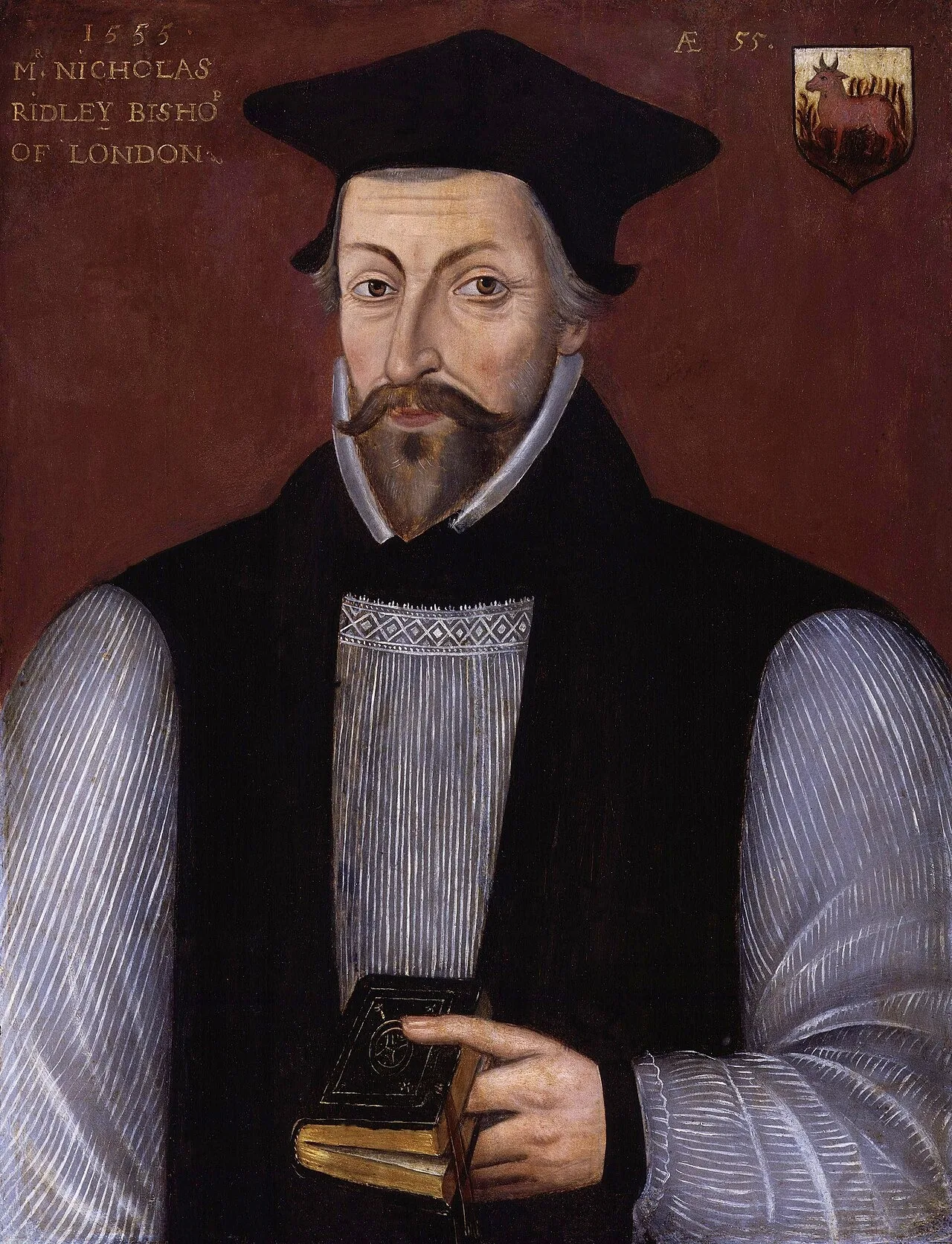 Nicholas Ridley. Pintor desconhecido, fim do séc. XVI · National Portrait Gallery · Domínio público, via Wikimedia Commons.