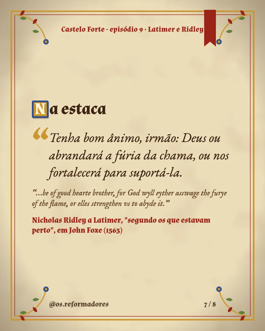 Cartão 7 do resumo de Latimer e Ridley