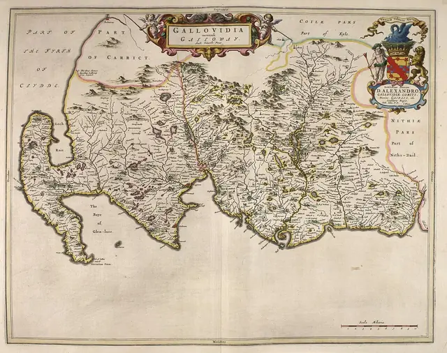 Joan Blaeu, Galloway, 1654 · National Library of Scotland · Domínio público.