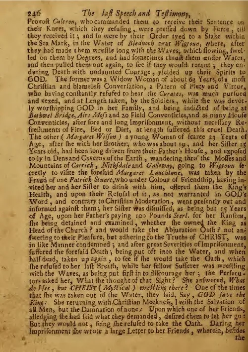 A Cloud of Witnesses, 1714, p. 246 (PDF do Commons, p. 276) · Domínio público.