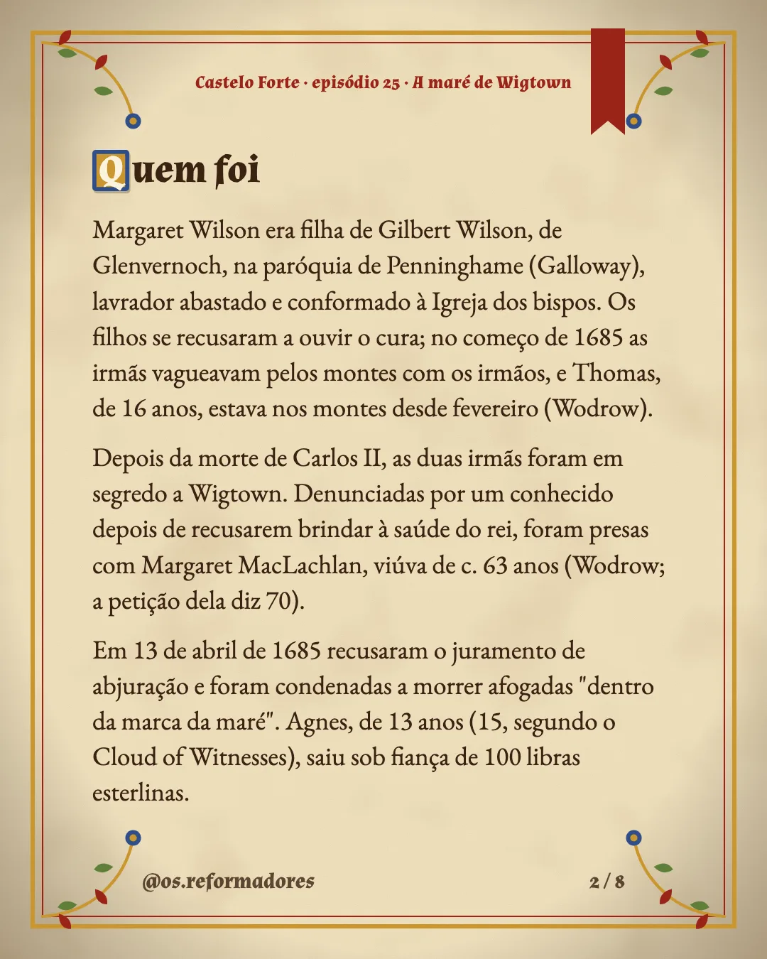 Cartão 2 do resumo de A maré de Wigtown