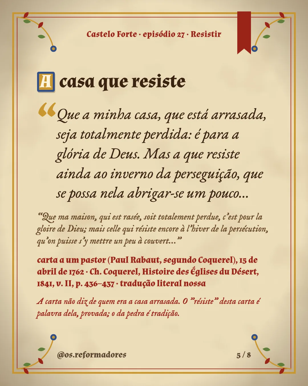 Cartão 5 do resumo de Resistir