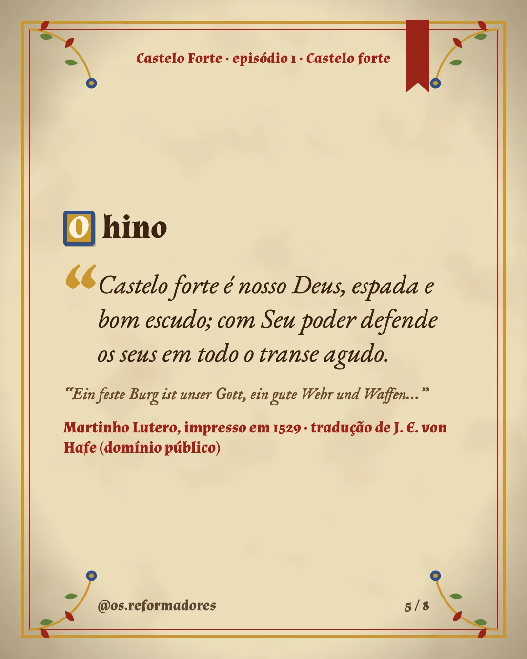 Cartão 5 do resumo de Martinho Lutero