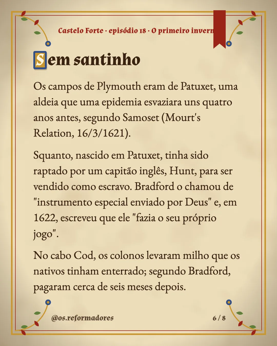 Cartão 6 do resumo de O primeiro inverno