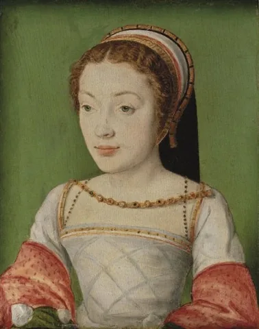 Renata de França, duquesa de Ferrara. Corneille de Lyon, c. 1530 · Domínio público.