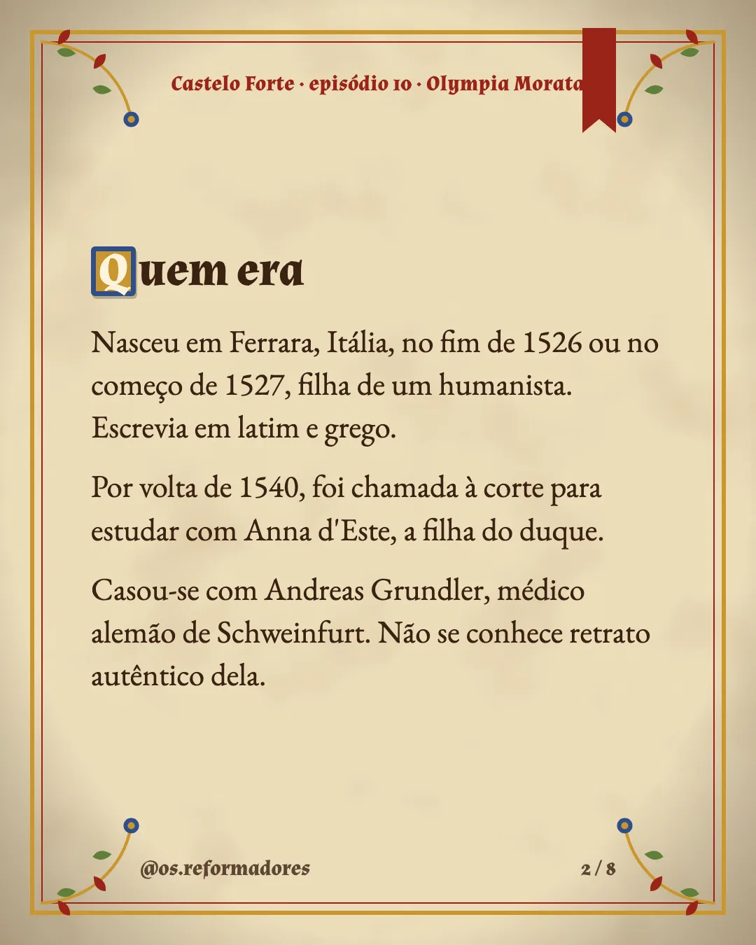 Cartão 2 do resumo de Olympia Morata