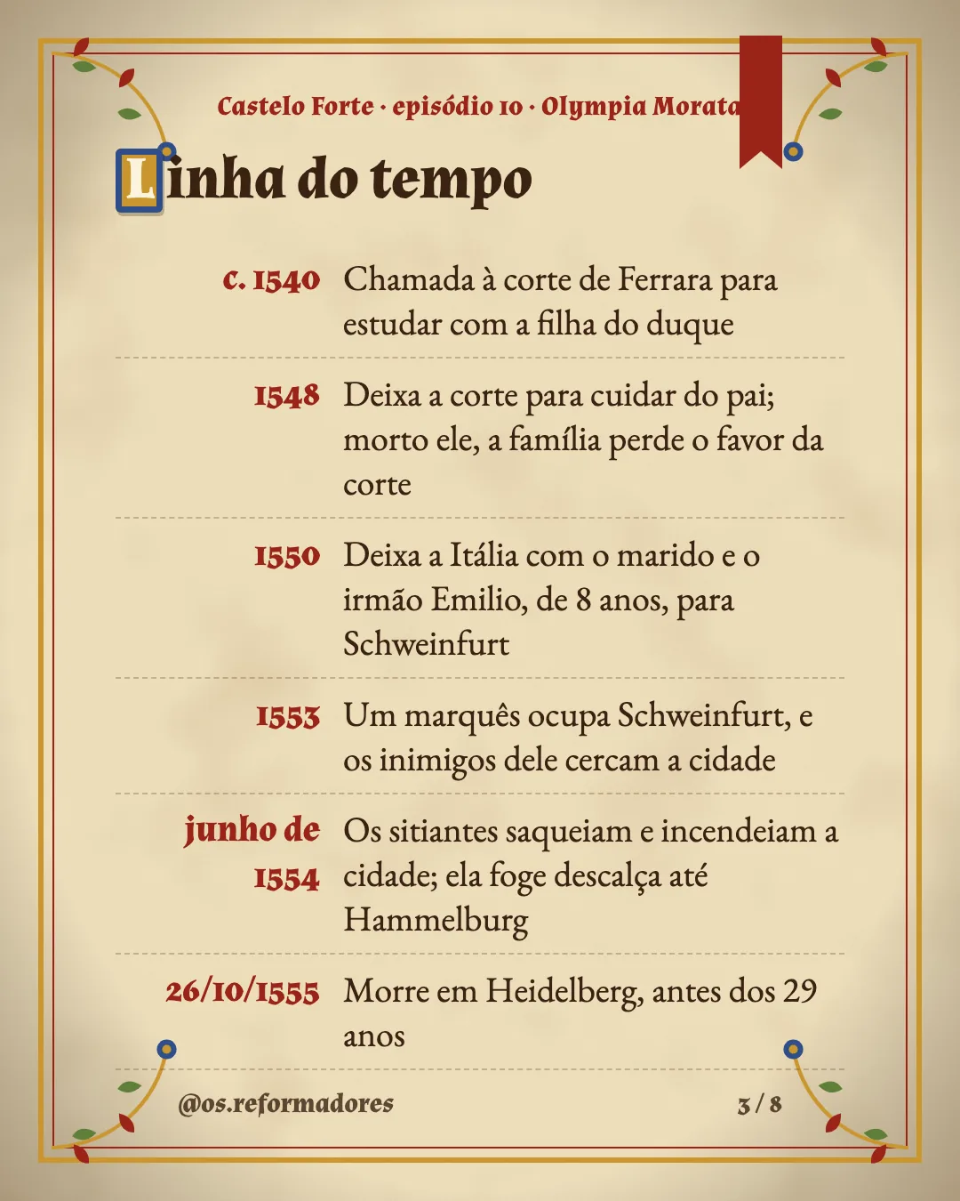 Cartão 3 do resumo de Olympia Morata