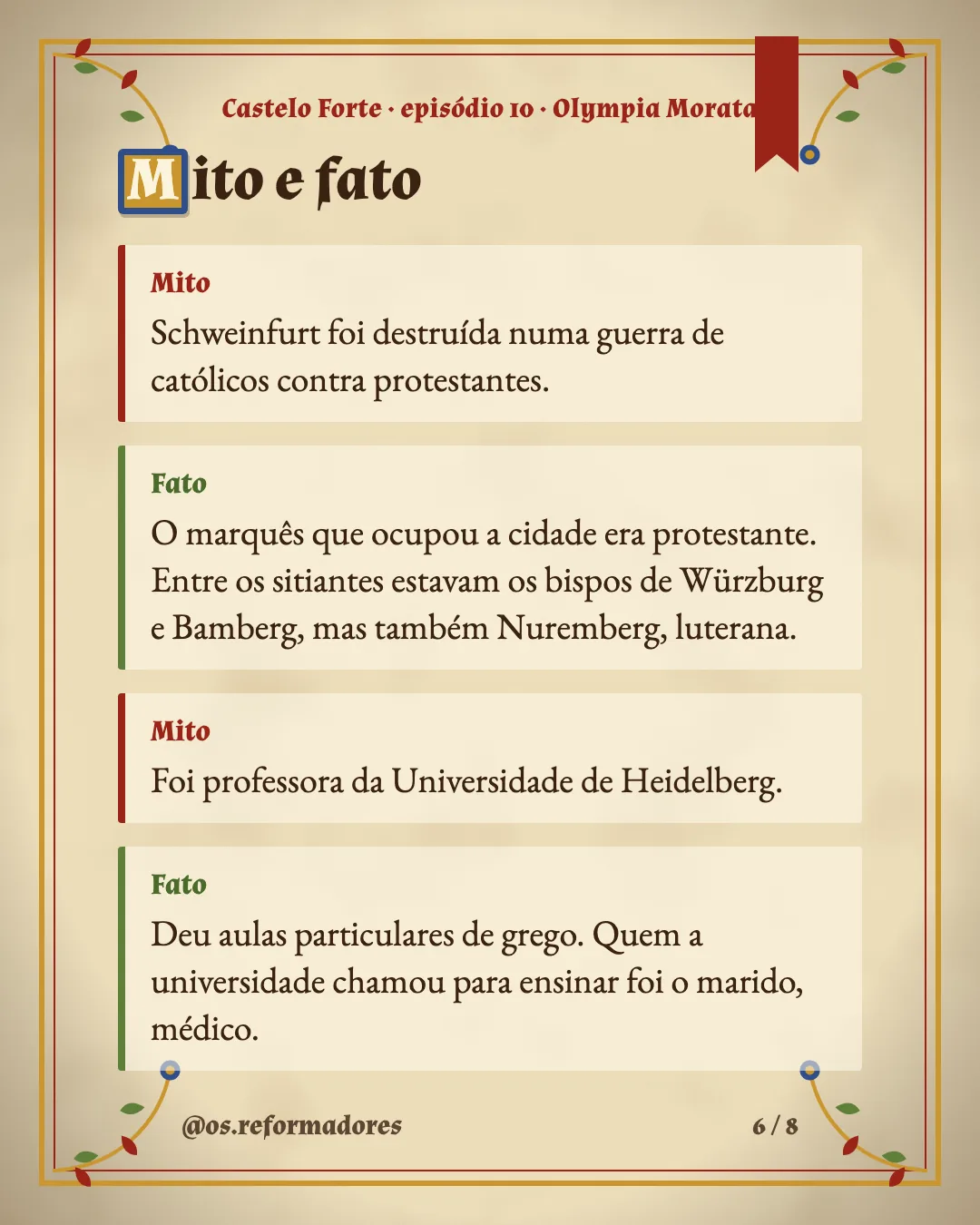 Cartão 6 do resumo de Olympia Morata
