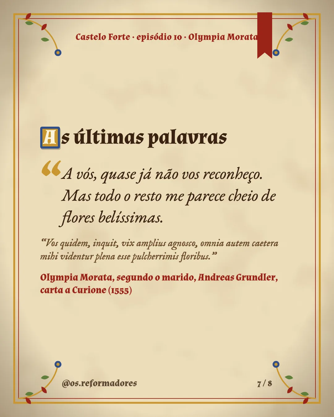 Cartão 7 do resumo de Olympia Morata