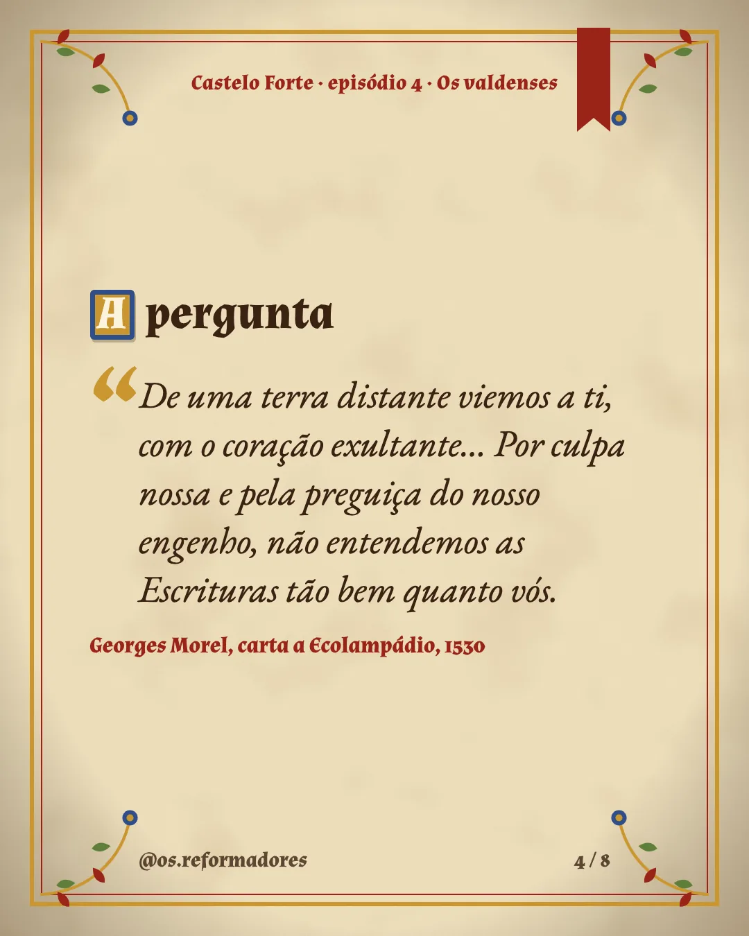 Cartão 4 do resumo de Os valdenses