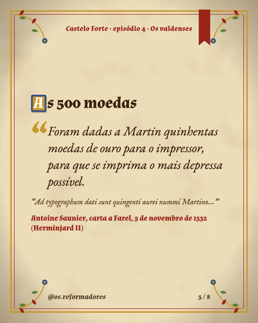 Cartão 5 do resumo de Os valdenses