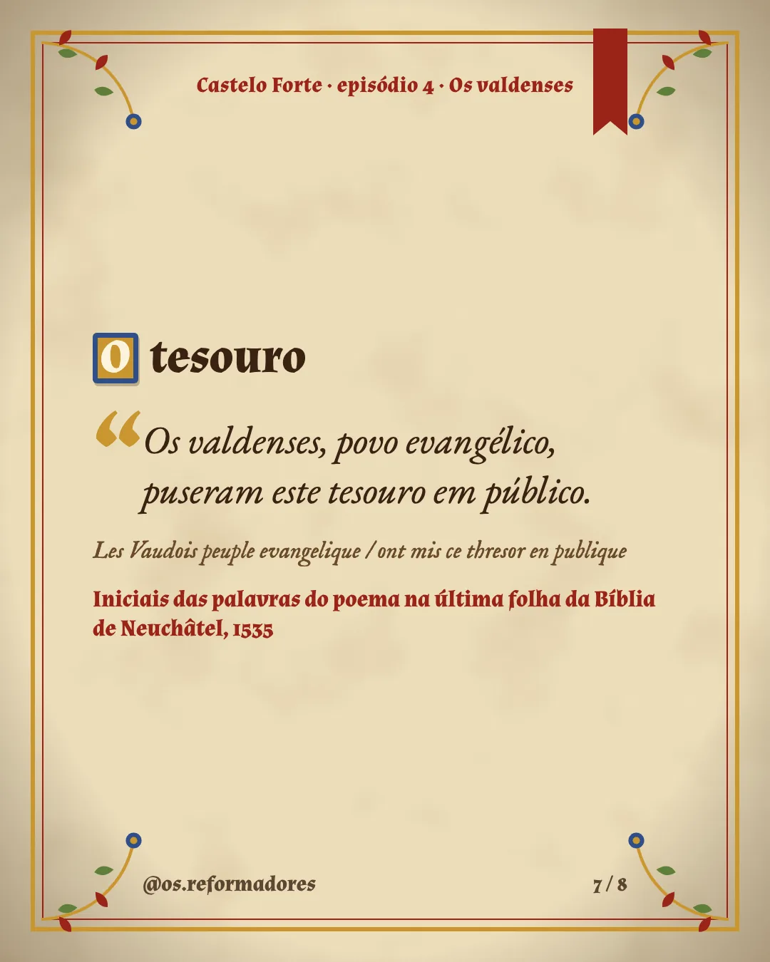 Cartão 7 do resumo de Os valdenses