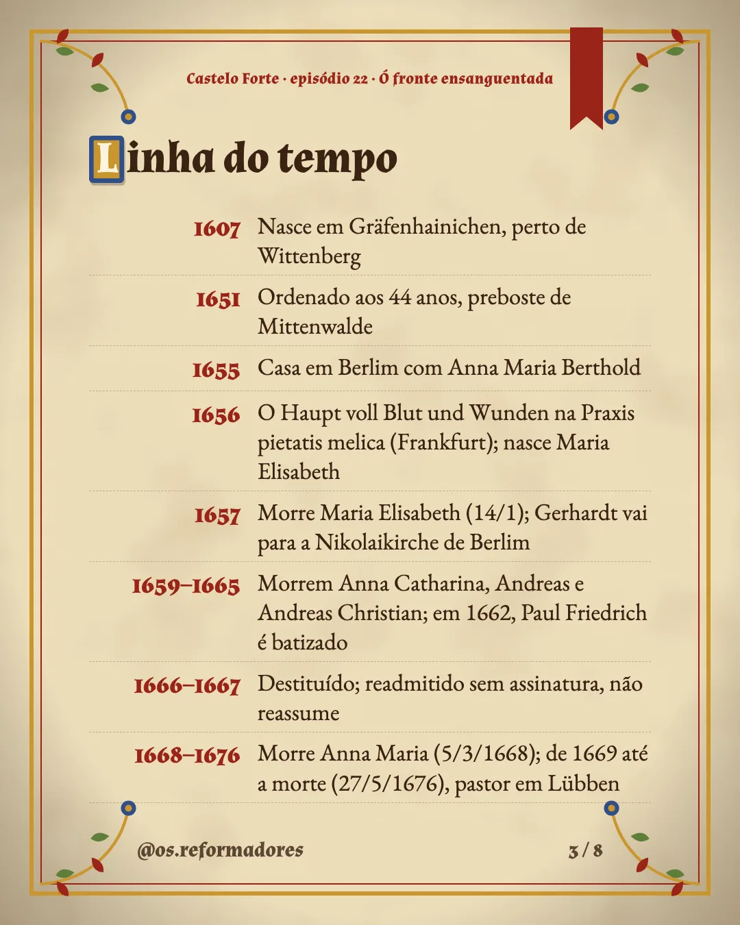 Cartão 3 do resumo de Ó fronte ensanguentada