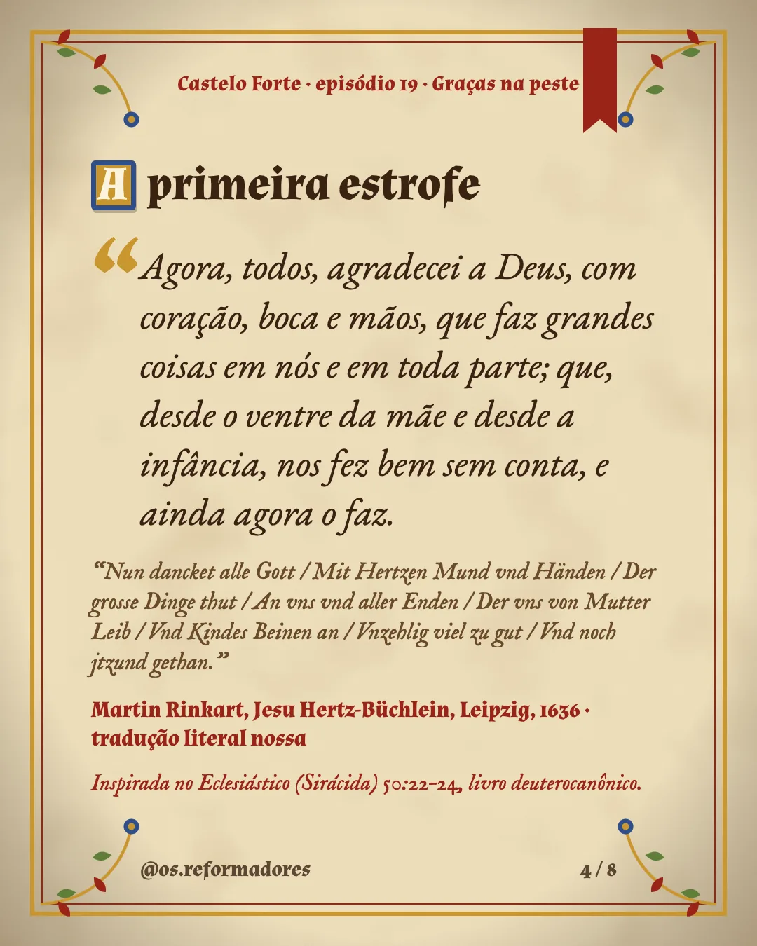 Cartão 4 do resumo de Graças na peste